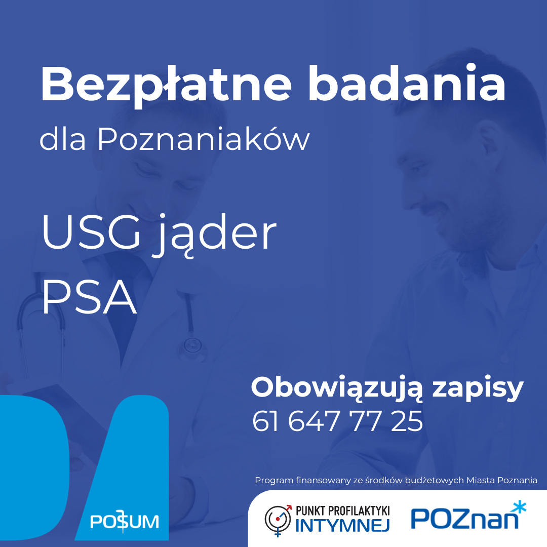 Bezpłatne badania dla Poznaniaków - USG jąder, PSA