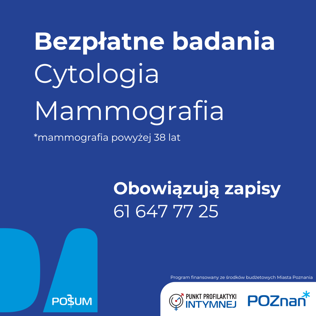 Bezpłatne badania Cytologia Mammografia